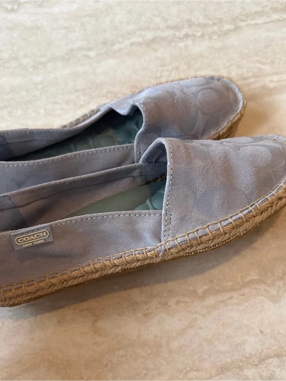 Coach Lavender Suede Espadrille Flats